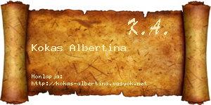 Kokas Albertina névjegykártya
